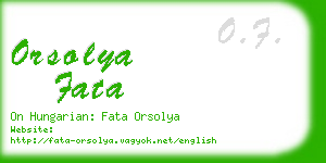 orsolya fata business card